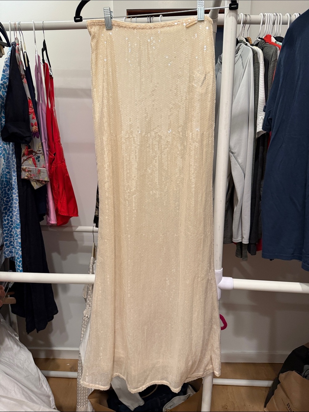 Missguided + Champagne Sequin Maxi Skirt